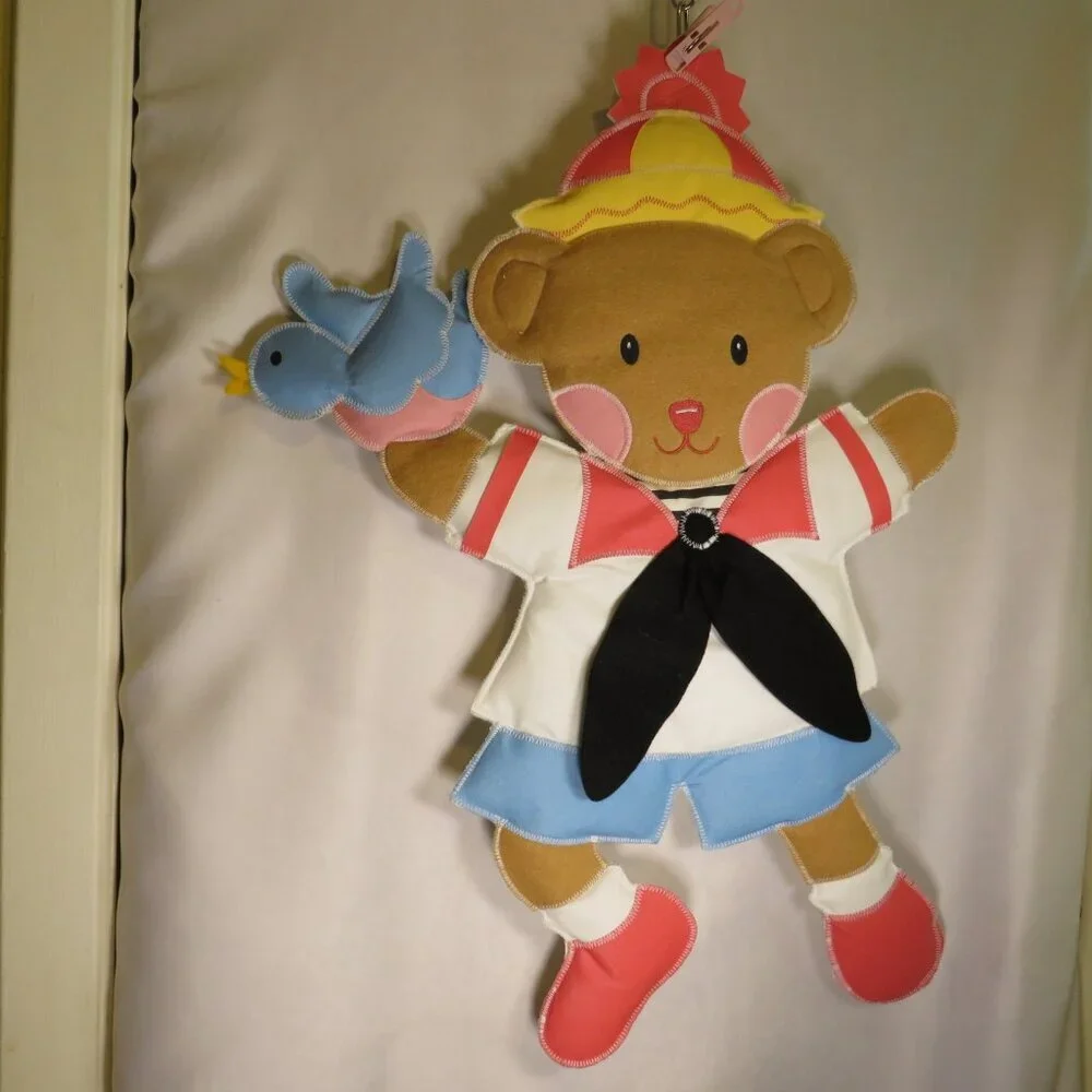 VTG Mary Engelbreit Baby & Me Wall Hanging Set Sailor Bear & Floral Bunny Large